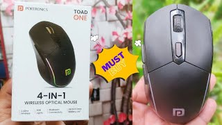 Portronics Toad One Wireless Mouse Best RGB 4In1  Best Battery Backup amp Much More [upl. by Lauzon]