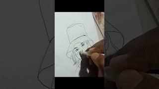 Pilot Pen Drawing art artist portrait drawing ballpenart [upl. by Ahsinek]