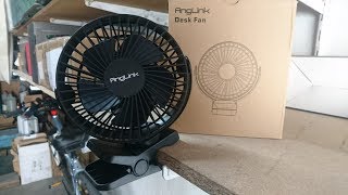 Review Anglink Mini Ventilador con Pinza Bateria Recargable USB [upl. by Ynaffad]