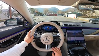 2022 MercedesMaybach S580 Luxury sedan POV Relaxing drive [upl. by Kenwee]