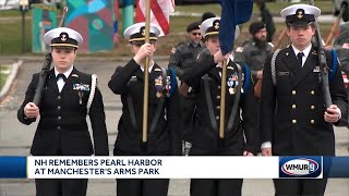 New Hampshire remembers Pearl Harbor at Manchesters Arms Park [upl. by Ahsekad]