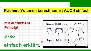 Flächeninhalt berechnen mit EINER einzigen Formel ist einfacher so wie beim Volumen [upl. by Nnayd851]