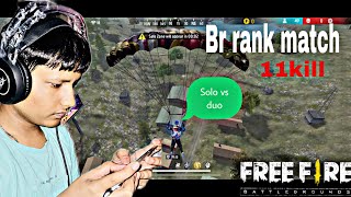 Pro lobby solo vs duo br rank match  11kill  and  full gameplay  free fire gameplay [upl. by Allisurd]