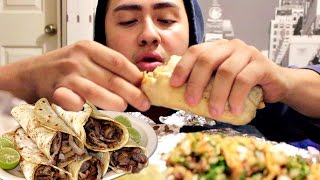 Burrito amp Street Tacos Carne AsadaSteak MUKBANG  Eating Show [upl. by Lipkin]