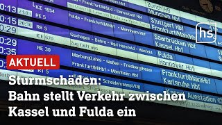 Das Sturmtief quotZoltanquot sorgt für Ausfälle im Bahnverkehr  hessenschau [upl. by Metzgar]