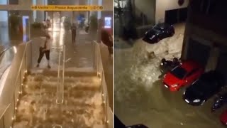 Violento nubifragio a Genova la stazione ferroviaria è una cascata dacqua il video [upl. by Strang]