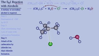 The SN1 Reaction of Hydrogen Chloride with tertButyl Alcohol [upl. by Ferne103]