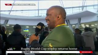 Rugby World Cup trophy returns home [upl. by Acirret]