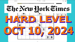 Four of a Kind is a Clincher Sudoku Solution New York Times  Hard Level October 10 2024 [upl. by Ordnas]