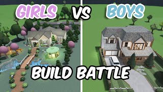 BOYS VS GIRLS HOUSE BUILD BATTLE in BLOXBURG [upl. by Aderf]