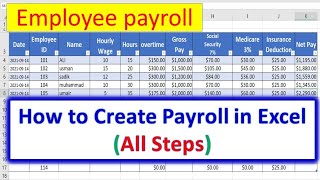 How to Create Payroll in Excel  salary sheet in excel payroll [upl. by Findley]