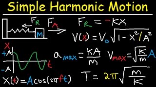 Simple Harmonic Motion Mass Spring System  Amplitude Frequency Velocity  Physics Problems [upl. by Garcia]