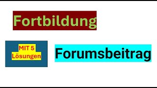 Fortbildung Forumsbeitrag schreiben TELC B2 Beruf [upl. by Lewls]