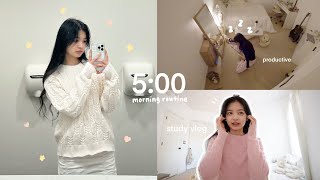 5 AM Uni Student Morning Routine Simple Yet Productive Morning Studying for Final Exams amp Vlogmas [upl. by Affra440]