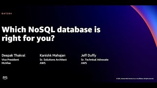 AWS reInvent 2021  Which NoSQL database is right for you [upl. by Hamimej]