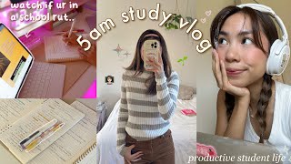 5AM STUDY VLOG ⏰ studying for exams realistic student days in my life amp future teacher projects [upl. by Mindi306]