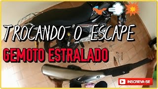 COMO TROCAR O ESCAPAMENTO DE UMA MOTO  CG 160 COM ESCAPE GEMOTO  TAVARES160 [upl. by Boys]