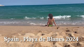 Spain Costa Brava Blanes Beach “ Playa de Blanes” 2024 [upl. by Fulks]