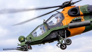 T129 ATAK at Farnborough Airshow 2014 Flight Demo [upl. by Akeyla]