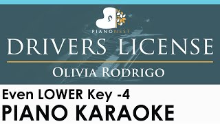 Olivia Rodrigo  drivers license  Even LOWER Key 4 Piano Karaoke Instrumental [upl. by Geddes]