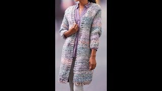 Вязаные Модные Кардиганы фотомодели  2019  Knitted Fashion Cardigans Photo Model [upl. by Reiche949]