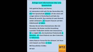 GAST DTZ B1 Briefe schreiben Prüfung B1 Neu 2024 dtz gastdtz gast briefschreiben Brief [upl. by Ermina979]