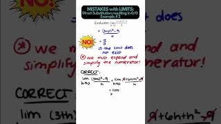 Common Mistakes with Limits  Limits Resulting in 00 with Direct Substitution Example 2 shorts [upl. by Wendel]