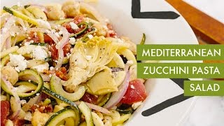 Mediterranean Zucchini Pasta Salad  Spiralizer Recipe [upl. by Whyte]