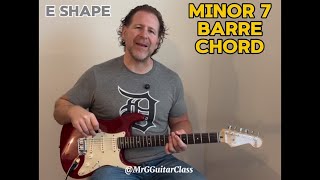 How To Play Minor 7 Barre Chord  E Shape [upl. by Ecertak260]