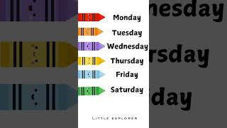 How many days are there in a week nursery rhymes song  education shorts rhymes kids weekdays [upl. by Ahsieym262]