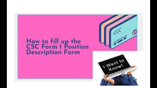 How to fill up your Position Description Form or CSC Form 1 TeamHR TeamSDOManila [upl. by Vitalis618]