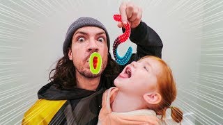 GUMMY FOOD vs REAL FOOD Adley Vs Dad [upl. by Etteniotna]