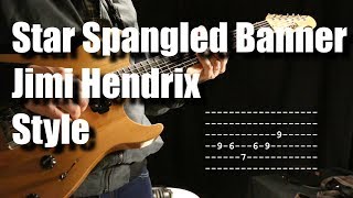 The Star Spangled Banner in the same key as Jimi Hendrix Guitar Lesson Tutorial [upl. by Ahsille]