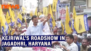 AAP national convener Arvind Kejriwal holds a roadshow in Jagadhri Haryana [upl. by Rosane]