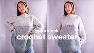 basic crochet sweater  easy crochet oversized sweater tutorial [upl. by Irtimd544]