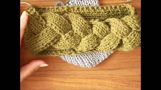 1068Stirnband mit Zopf vorne Stricken für AnfängerTutorial Handarbeit [upl. by Newcomer358]