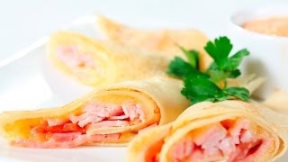 Receta de Crepas de Jamón y queso  Crepas de Jamón y queso [upl. by Orecul]