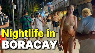 NIGHTLIFE in BORACAY PHILIPPINES  Bars Restaurants amp D’Mall Shopping Mall Tour at Night [upl. by Elleoj]