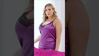 Lingerie Plus Size Satin Lace Chemise  Avidlove [upl. by Laucsap]