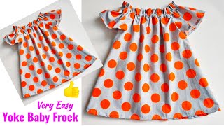 Yoke Baby Frock Cutting and stitching for 1 Year Baby  Baby Frock cutting and stitching [upl. by Eelirrem237]