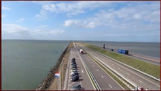 Niederlande Der Abschlussdeich des Ijsselmeers ein spektakuläres Bauwerk Nederland Afsluitdijk [upl. by Oiralih720]