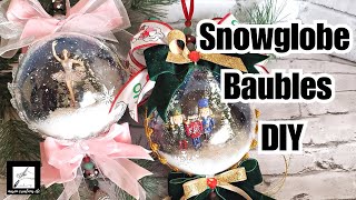 How to Make a Christmas SNOW GLOBE Bauble – BeeBeeCraft SuppliesEASY DIY [upl. by Latouche]