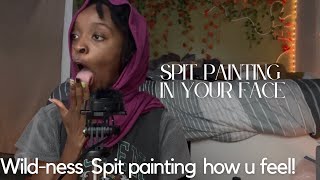 ASMR SPIT PAINTING Myway😋💚🖤 [upl. by Elinet608]