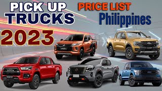 Pick up Trucks Price List in Philippines 2023 [upl. by Milinda]