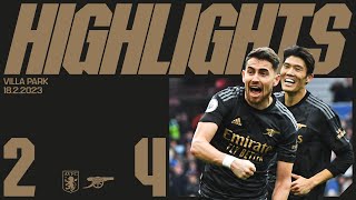 HIGHLIGHTS  Aston Villa vs Arsenal 24  Saka Zinchenko Jorginho and Martinelli score [upl. by Sheppard868]