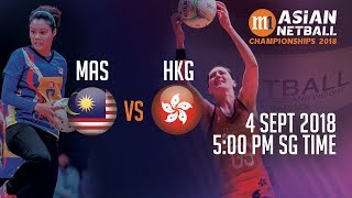 🔴 Malaysia 🇲🇾 vs 🇭🇰 Hong Kong  Asian Netball Championship 2018 [upl. by Dorise]