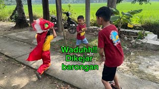 DRAMA ATAN DIKEJAR BARONGAN  BARONGAN MANCING DI SUNGAI [upl. by Rosemaria]