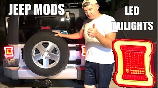 LED TAILLIGHT UPGRADE JEEP WRANGLER JKU JK LJ JT How to Install Tail Lights jeep WRANGLER [upl. by Erdrich]