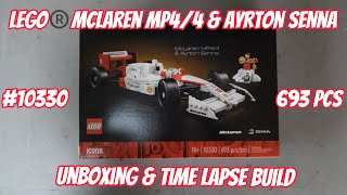 Lego McLaren MP44 amp Ayrton Senna unboxing and time laspe build [upl. by Enaffit451]