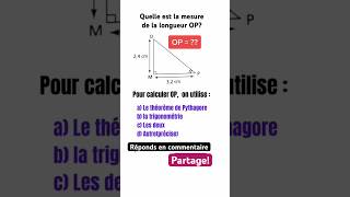 Calcul de l’hypoténusemath mathematics [upl. by Kokoruda]